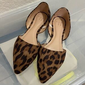 a new day Brown Leopard Print Flats size 9 Wide Fit